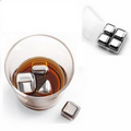 Set of 4 Stainless Steel Chilling Ice Cubes Reusable for Whiskey Wine Beverage